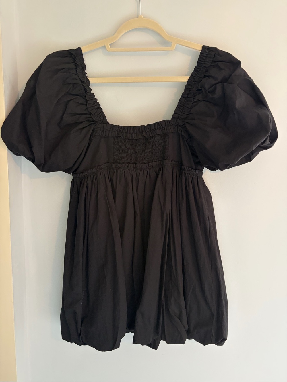 Free People Black Puff Sleeve Babydoll Dress - Picture 3 of 4